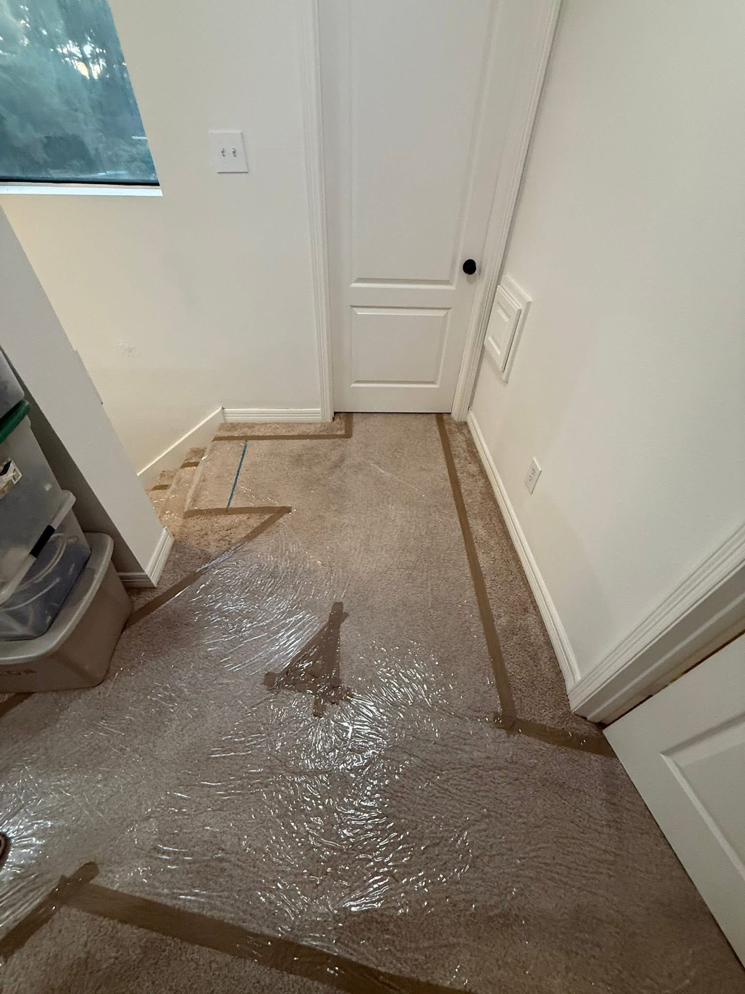 Floor protection laid down by movers on moving day in Dallas Fort Worth